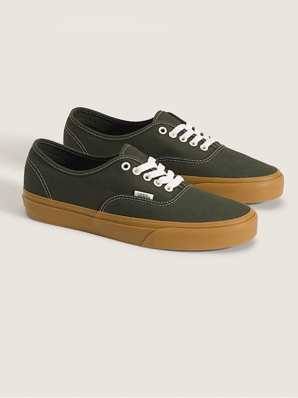 Vans Authentic Shoe Gum Obsidian Fern Green Mens 10.5 US